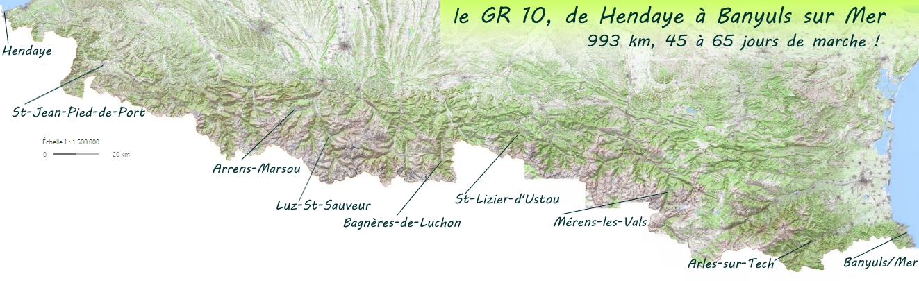 parcours du GR10 carte GR10